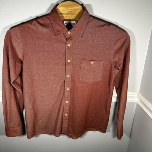 Mountain Khakis Red  Cotton/Polyester‎ Button Up Dress Shirt Medium Chest Pocket - Picture 1 of 5